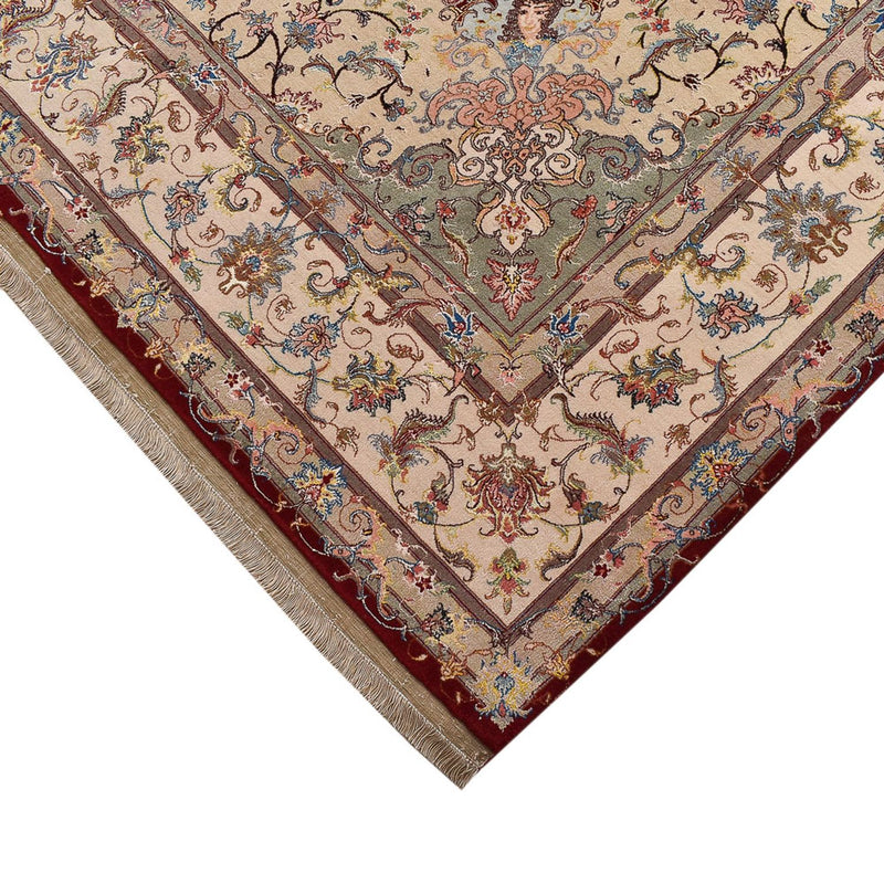 Täbriz - 50 Raj Teppich 198x305cm - Perserteppich - rot