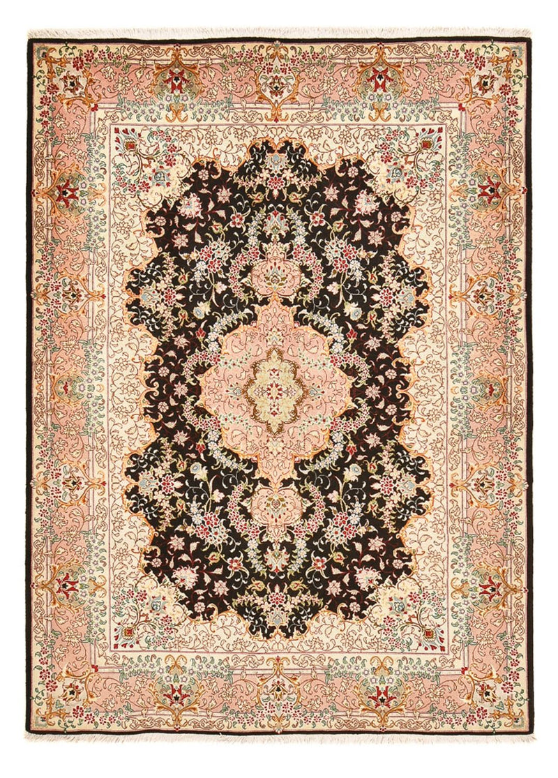 Täbriz - 50 Raj Teppich 151x210cm - Perserteppich - dunkelblau