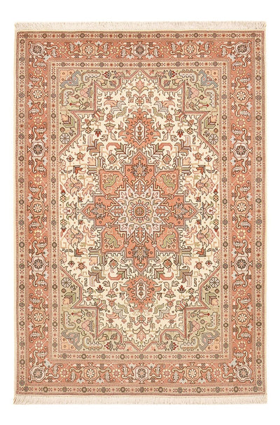 Täbriz - 50 Raj Teppich 102x159cm - Perserteppich - hellrot