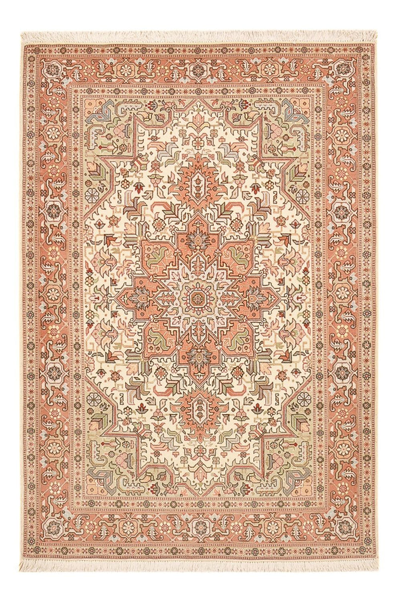 Täbriz - 50 Raj Teppich 102x159cm - Perserteppich - hellrot
