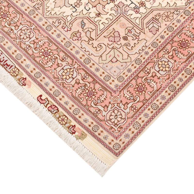 Täbriz - 50 Raj Teppich 105x161cm - Perserteppich - hellrot