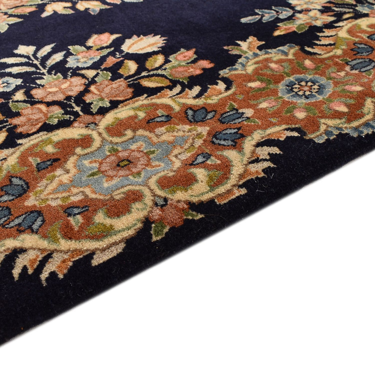 Rafsanjan Teppich 96x415cm - Perserteppich - dunkelblau