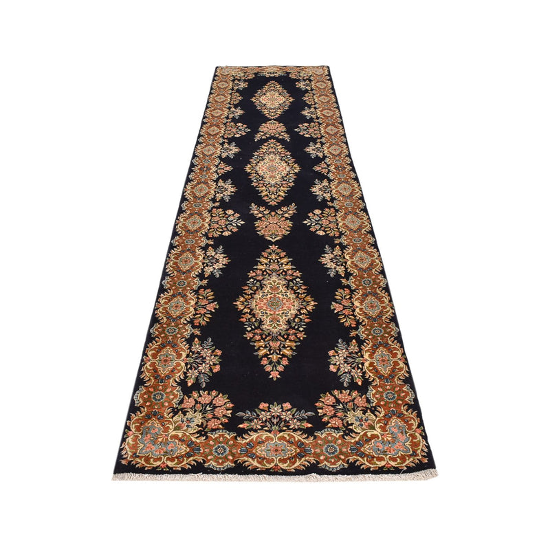 Rafsanjan Teppich 96x415cm - Perserteppich - dunkelblau