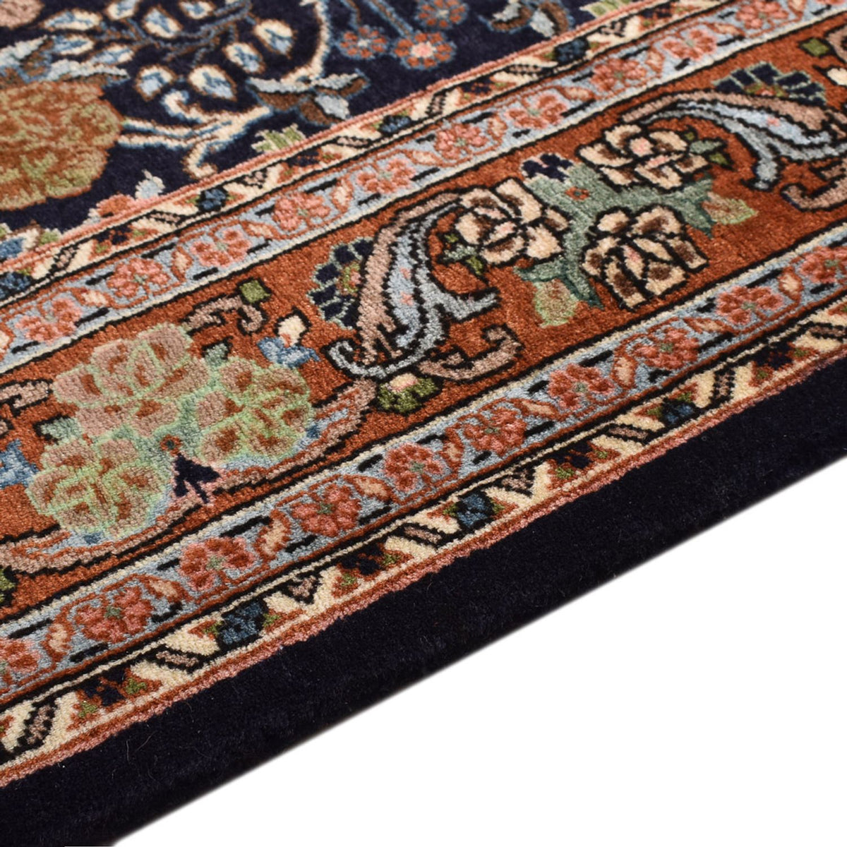 Sarough Teppich 138x202cm - Perserteppich - dunkelblau