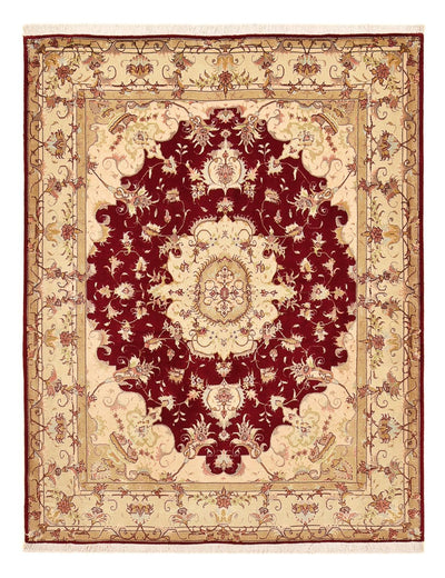 Täbriz - 50 Raj Teppich 148x191cm - Perserteppich - rot
