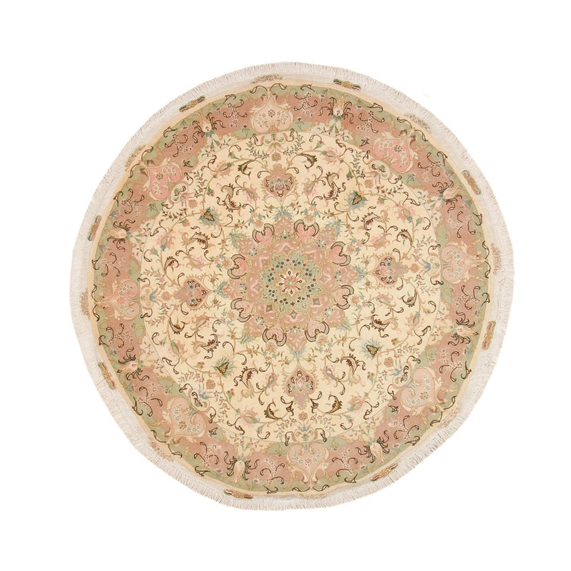 Täbriz - 50 Raj Teppich 150x150cm - Perserteppich - beige