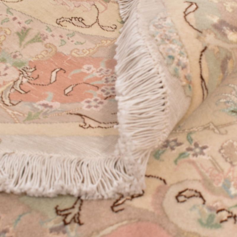 Täbriz - 50 Raj Teppich 150x150cm - Perserteppich - beige