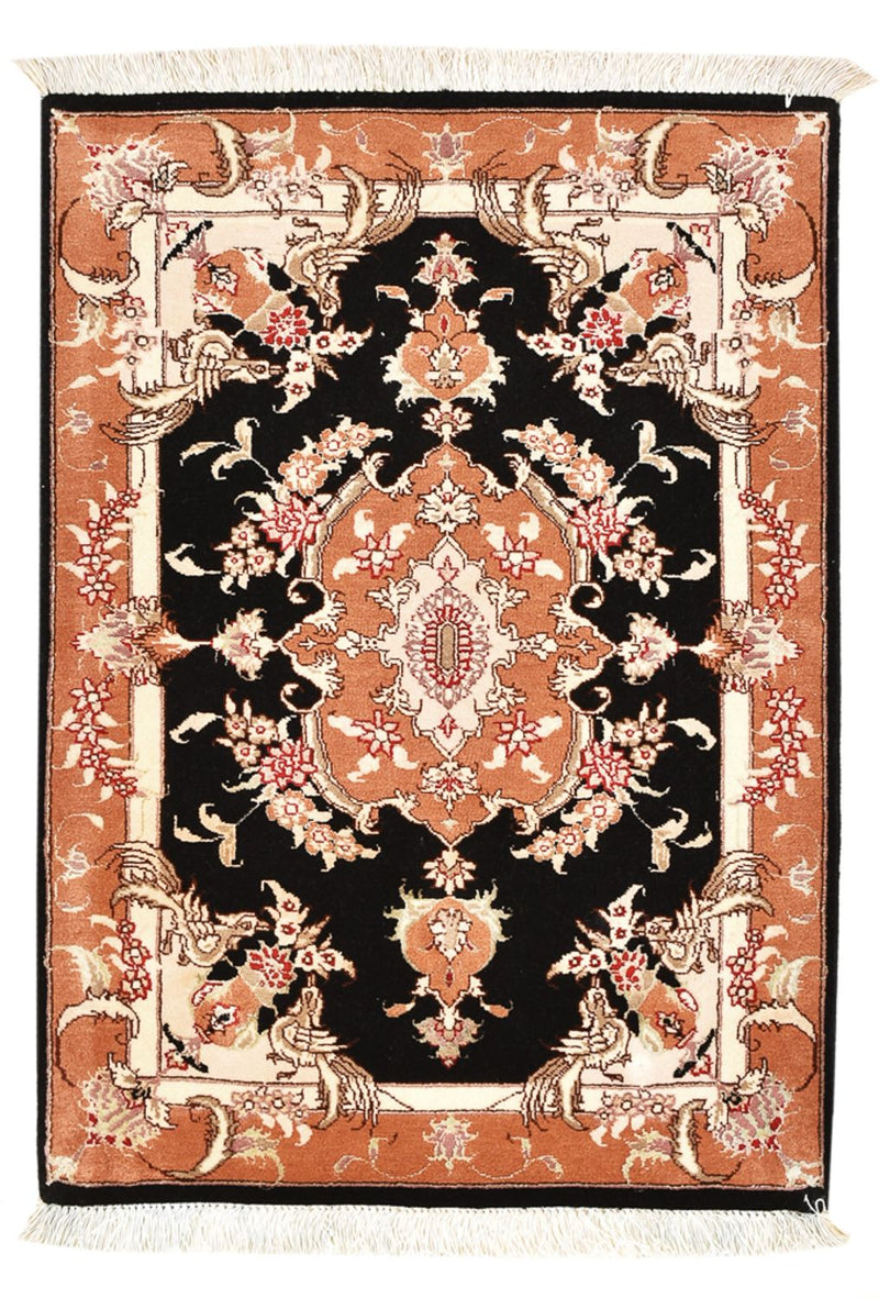Täbriz - 50 Raj Teppich 60x88cm - Perserteppich - dunkelblau