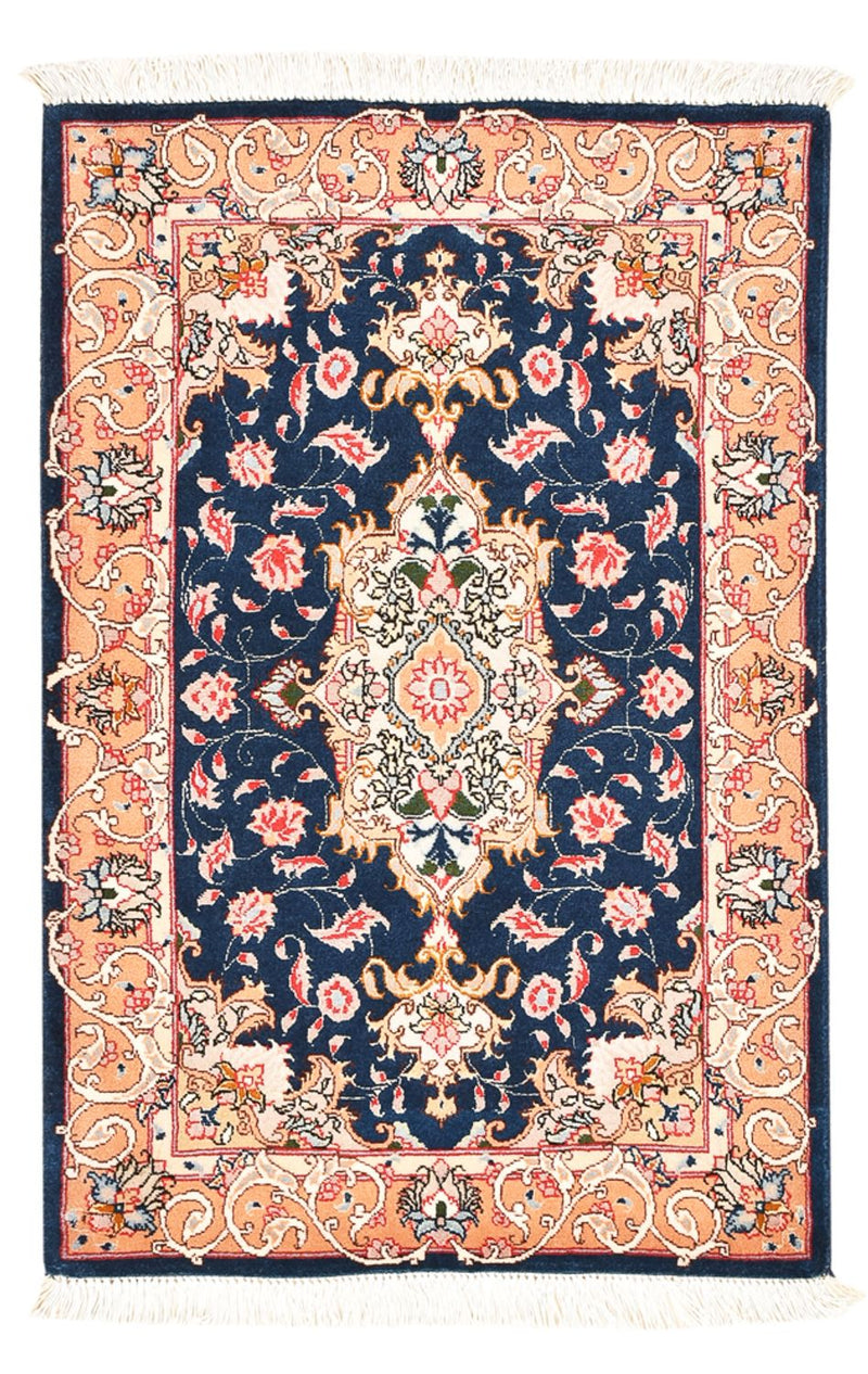 Täbriz - 50 Raj Teppich 59x91cm - Perserteppich - dunkelblau