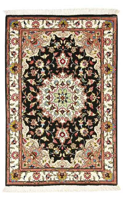 Täbriz - 50 Raj Teppich 60x90cm - Perserteppich - dunkelblau