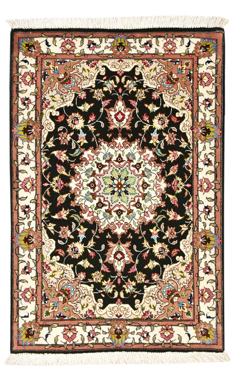 Täbriz - 50 Raj Teppich 60x90cm - Perserteppich - dunkelblau