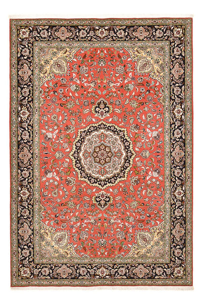 Täbriz - 50 Raj Teppich 205x305cm - Perserteppich - rot