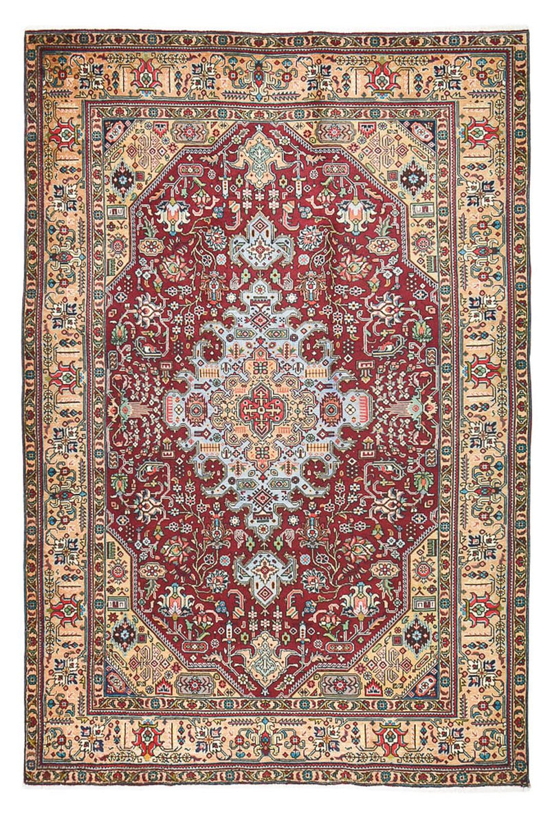 Täbriz - 40 Raj Teppich 203x298cm - Perserteppich - rot