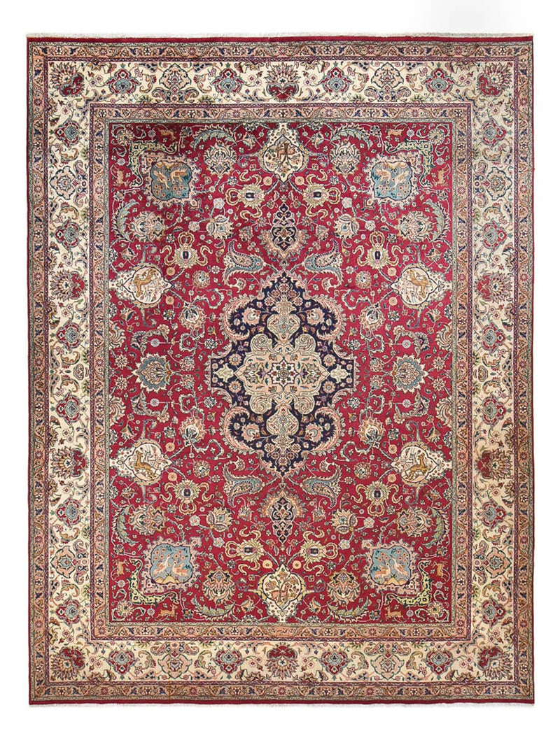 Täbriz - 40 Raj Teppich 292x393cm - Perserteppich - rot