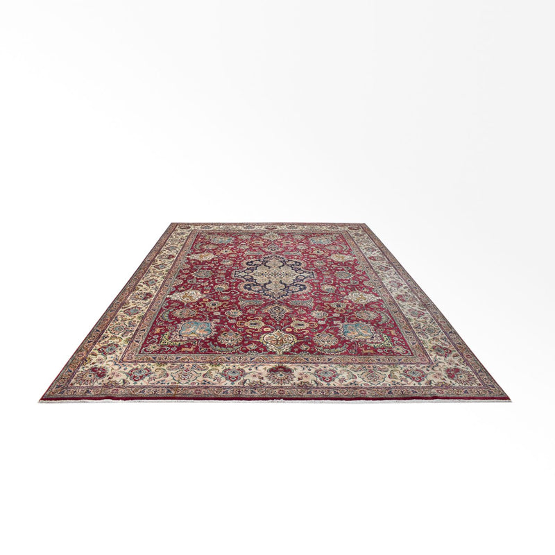 Täbriz - 40 Raj Teppich 292x393cm - Perserteppich - rot