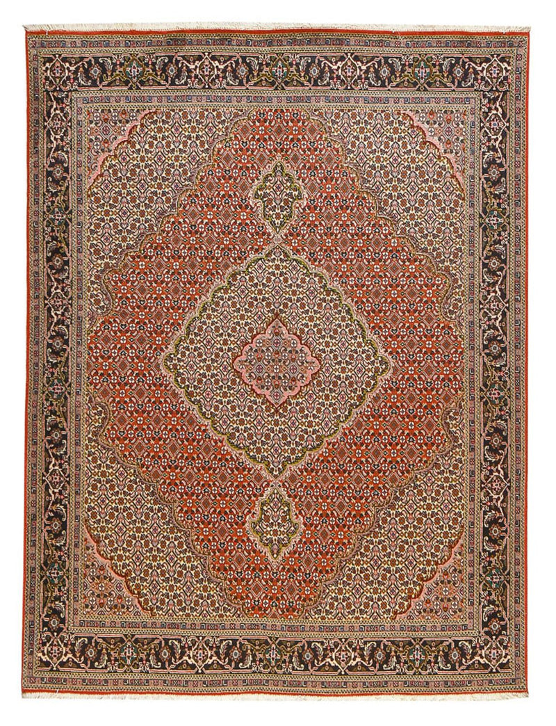 Täbriz - 40 Raj Teppich 152x200cm - Perserteppich - rot