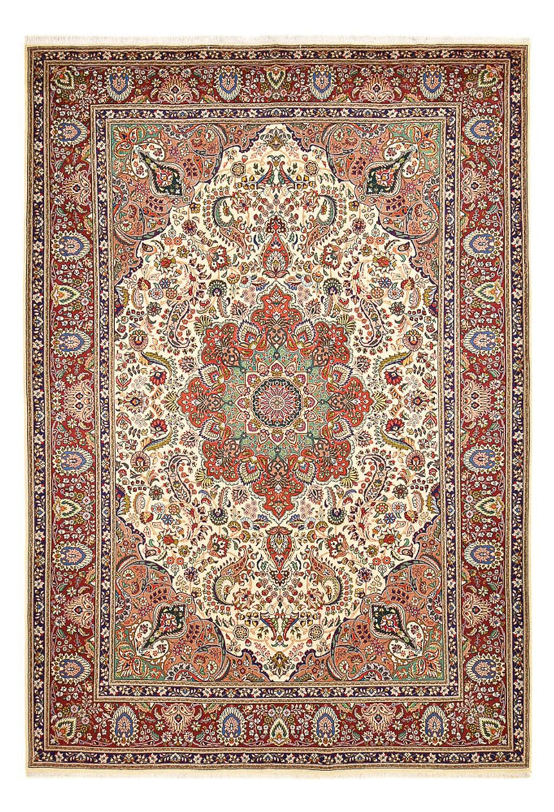 Täbriz - 40 Raj Teppich 252x367cm - Perserteppich - beige