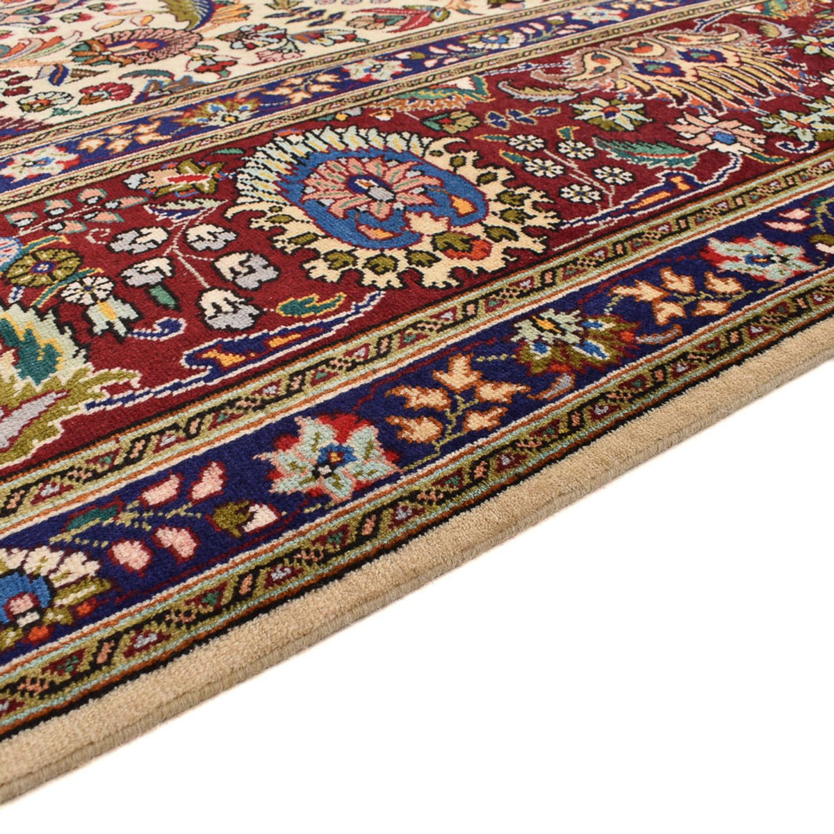 Täbriz - 40 Raj Teppich 252x367cm - Perserteppich - beige