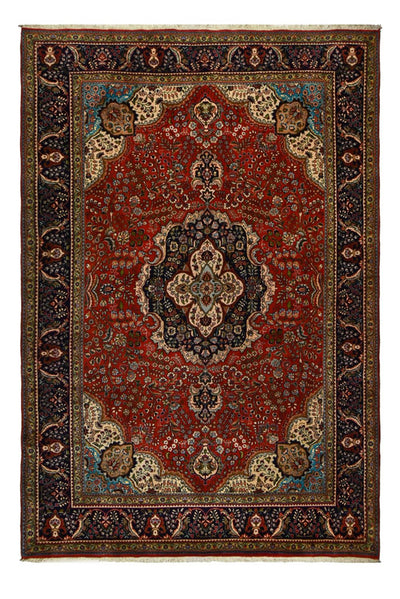 Täbriz - 40 Raj Teppich 205x302cm - Perserteppich - rot