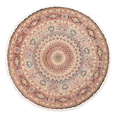 Täbriz - 50 Raj Teppich 250x250cm - Perserteppich - hellrot