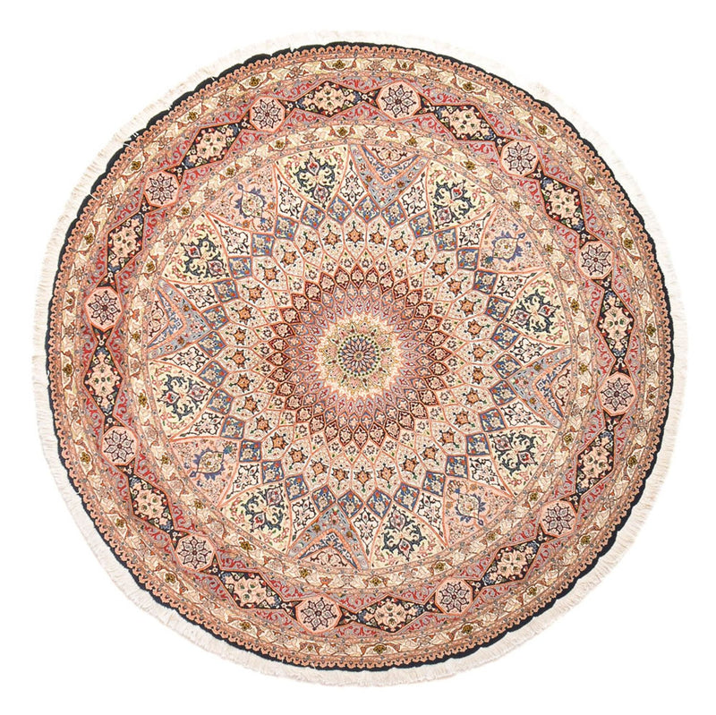 Täbriz - 50 Raj Teppich 250x250cm - Perserteppich - hellrot