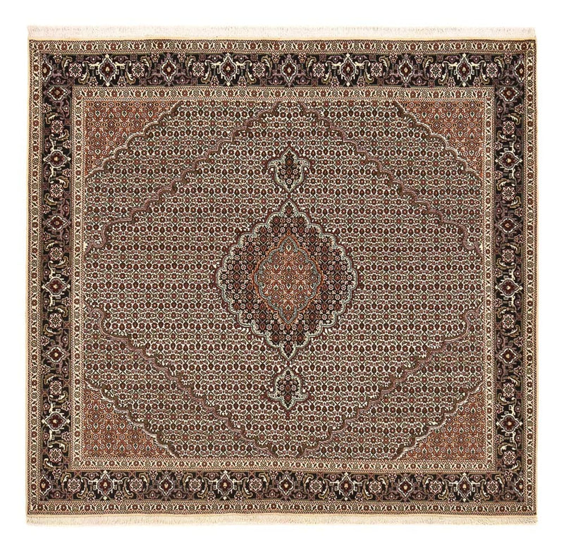 Täbriz - 40 Raj Teppich 200x202cm - Perserteppich - braun
