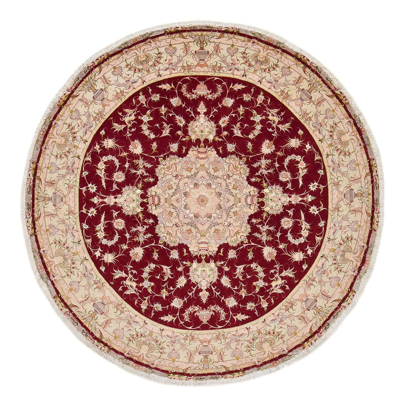 Täbriz - 50 Raj Teppich 245x245cm - Perserteppich - rot