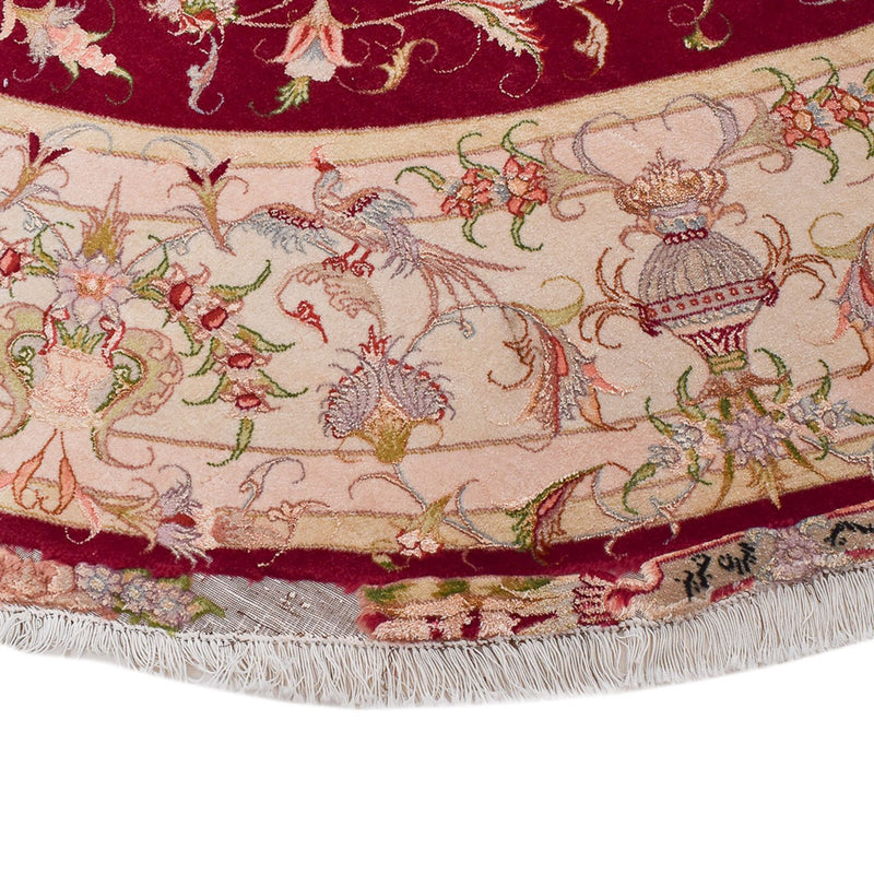 Täbriz - 50 Raj Teppich 245x245cm - Perserteppich - rot