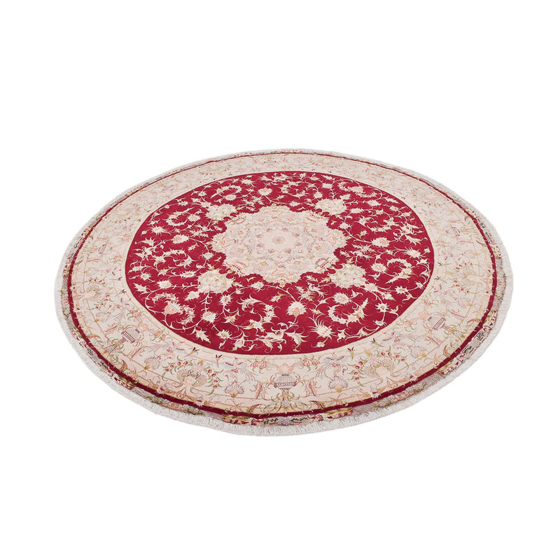 Täbriz - 50 Raj Teppich 245x245cm - Perserteppich - rot