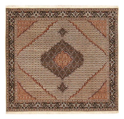 Täbriz - 40 Raj Teppich 195x203cm - Perserteppich - dunkelbeige