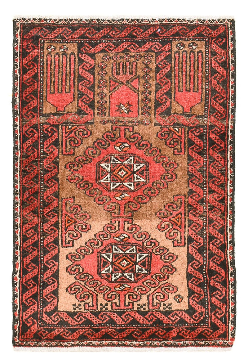 Hamadan Teppich 52x74cm - Perserteppich - rot