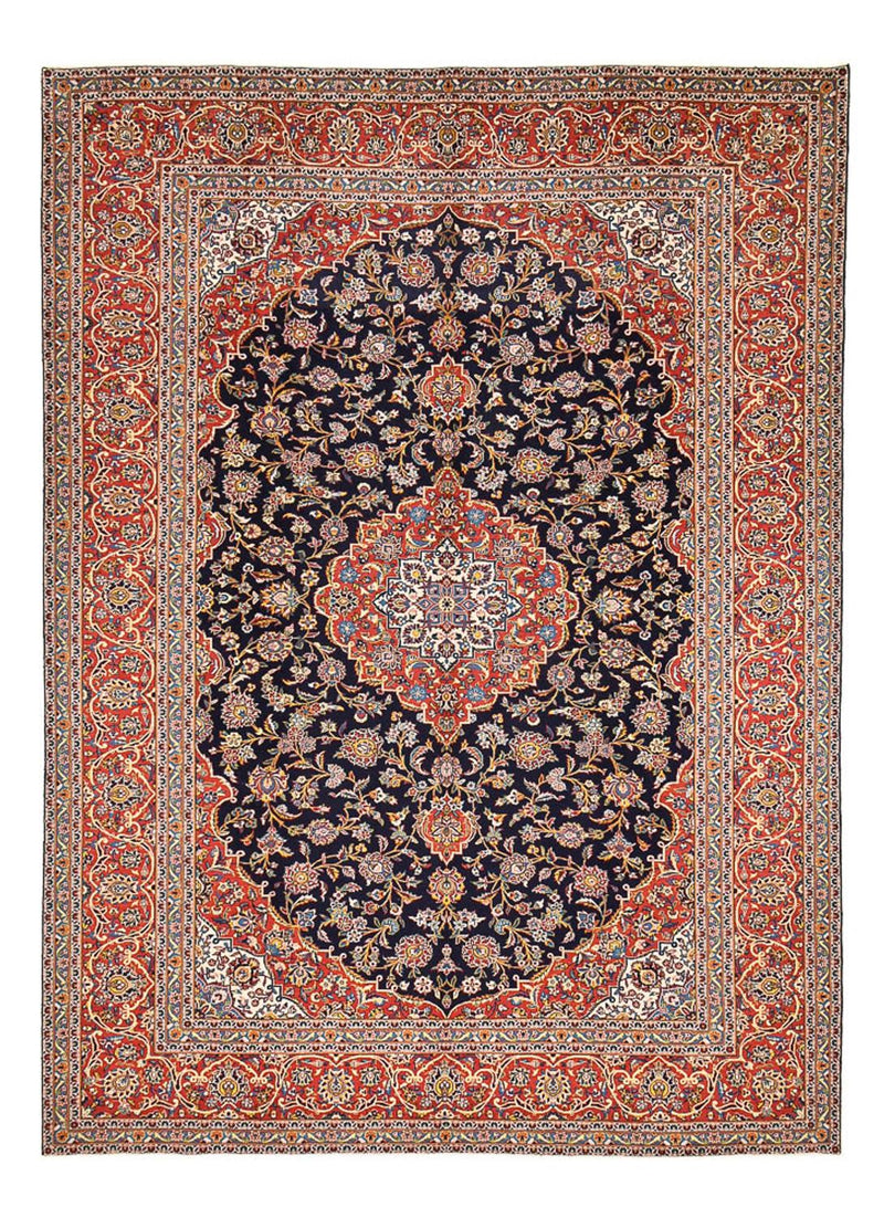Keshan Teppich 295x398cm - Perserteppich - dunkelblau