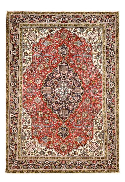 Täbriz Teppich 242x347cm - Perserteppich - hellrot