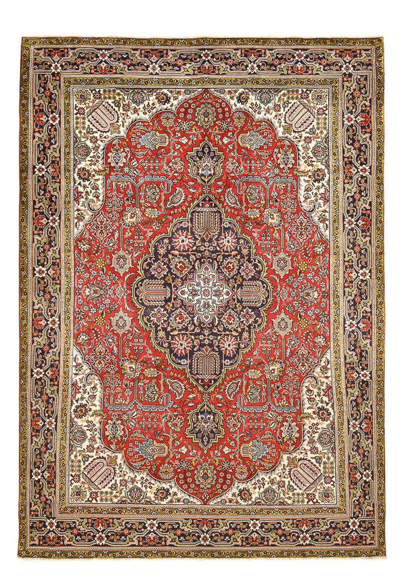 Täbriz Teppich 242x347cm - Perserteppich - hellrot