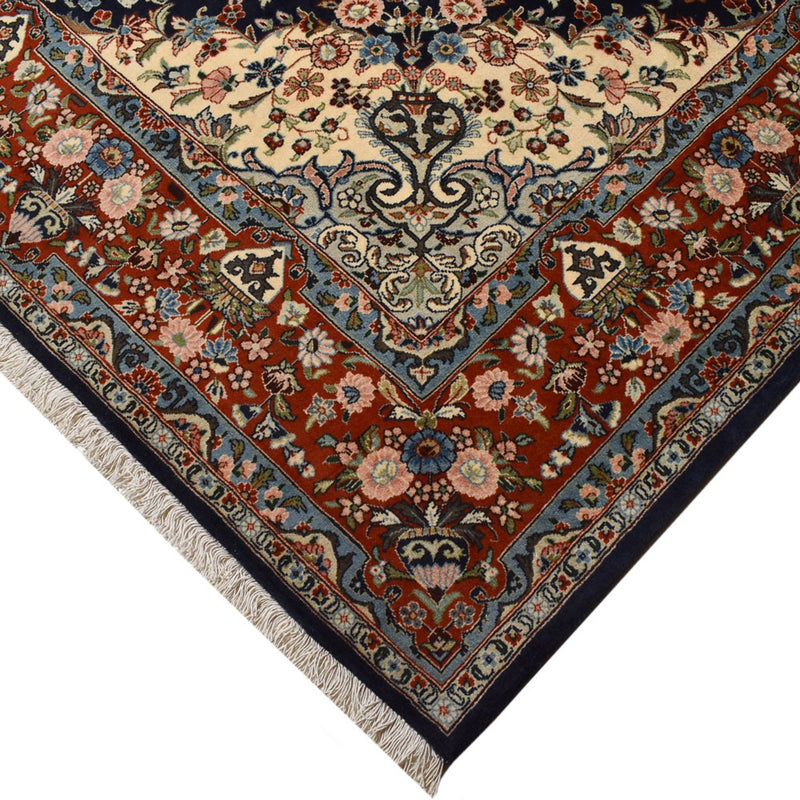 Keshan Teppich 220x315cm - Perserteppich - dunkelblau
