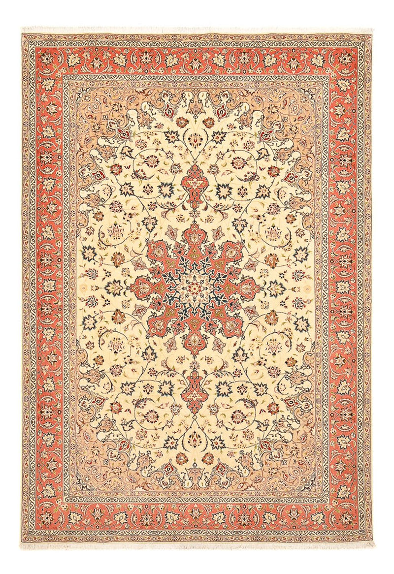 Täbriz - 50 Raj Teppich 203x296cm - Perserteppich - beige