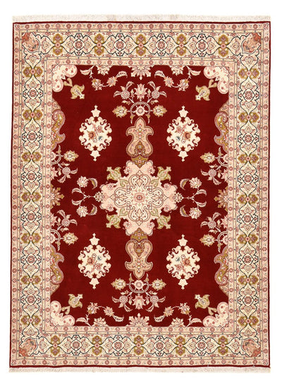 Täbriz - 50 Raj Teppich 152x203cm - Perserteppich - rot