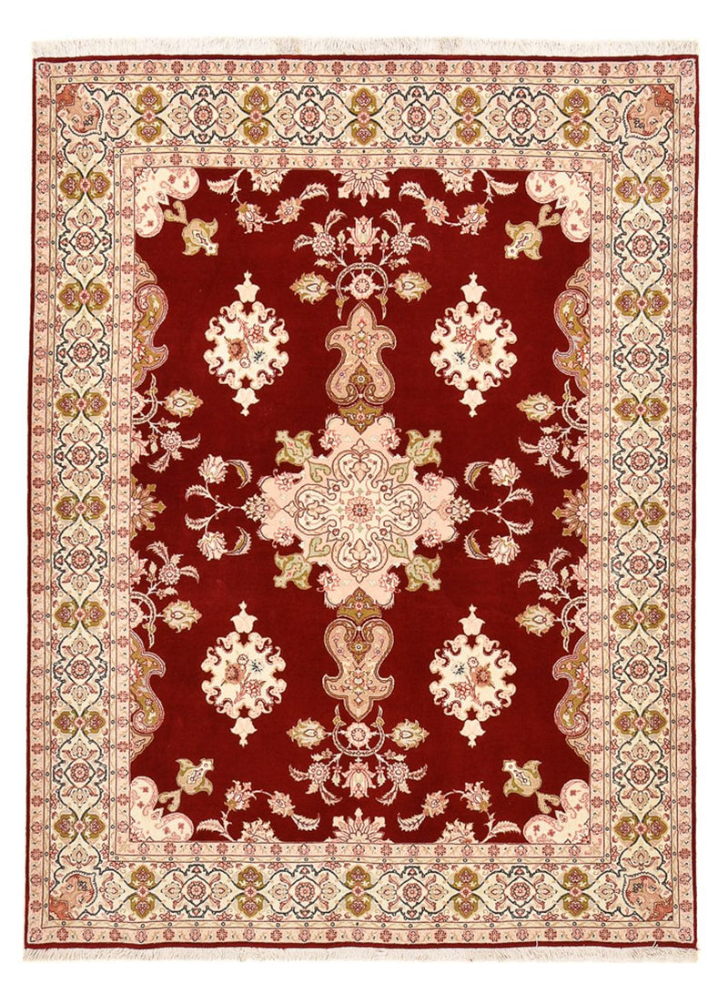 Täbriz - 50 Raj Teppich 152x203cm - Perserteppich - rot