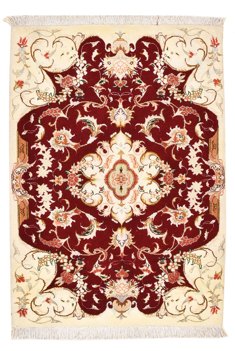 Täbriz - 50 Raj Teppich 60x90cm - Perserteppich - rot