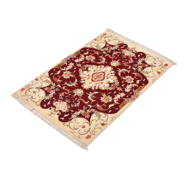 Täbriz - 50 Raj Teppich 60x90cm - Perserteppich - rot