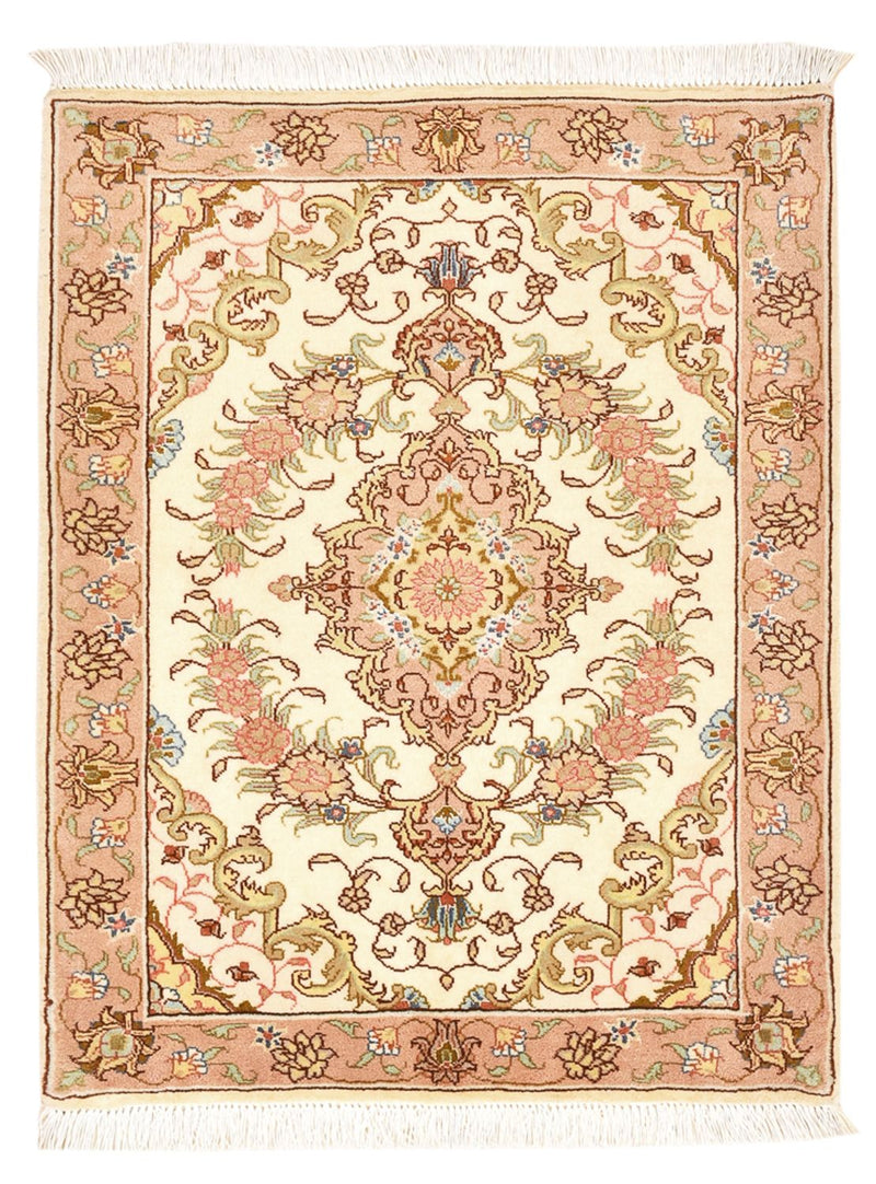 Täbriz - 50 Raj Teppich 62x82cm - Perserteppich - dunkelbeige