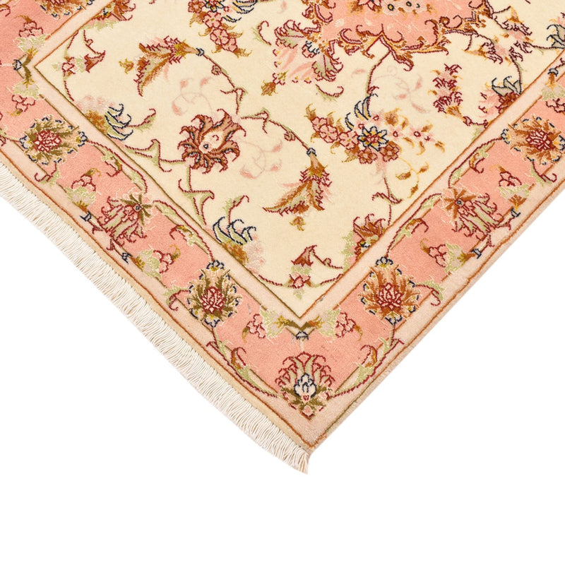 Täbriz - 50 Raj Teppich 66x101cm - Perserteppich - hellbeige