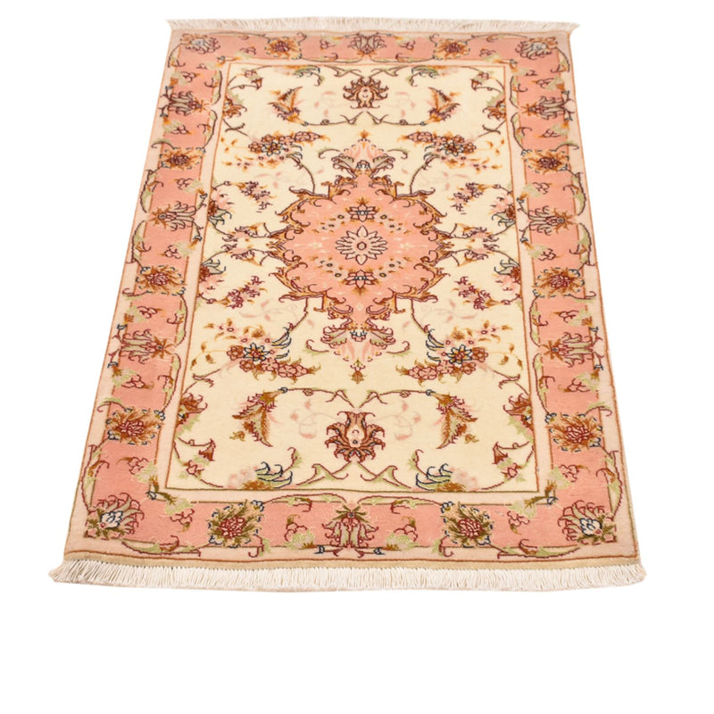 Täbriz - 50 Raj Teppich 66x101cm - Perserteppich - hellbeige