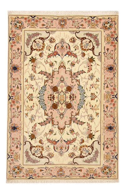 Täbriz - 50 Raj Teppich 102x149cm - Perserteppich - beige