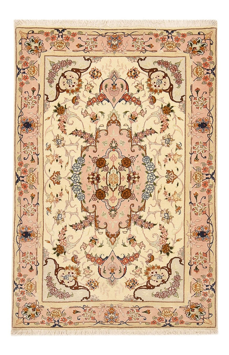 Täbriz - 50 Raj Teppich 102x149cm - Perserteppich - beige