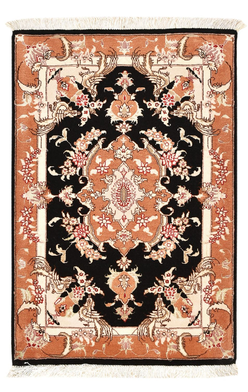 Täbriz - 50 Raj Teppich 59x88cm - Perserteppich - dunkelblau