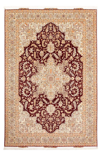 Täbriz - 50 Raj Teppich 200x300cm - Perserteppich - dunkelrot