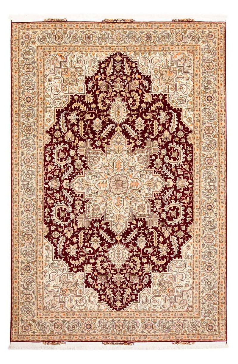 Täbriz - 50 Raj Teppich 200x300cm - Perserteppich - dunkelrot