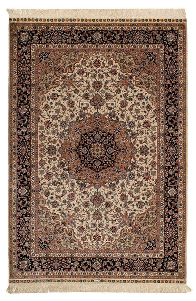 China Seide Teppich 122x183cm - Orientteppich - dunkelrot