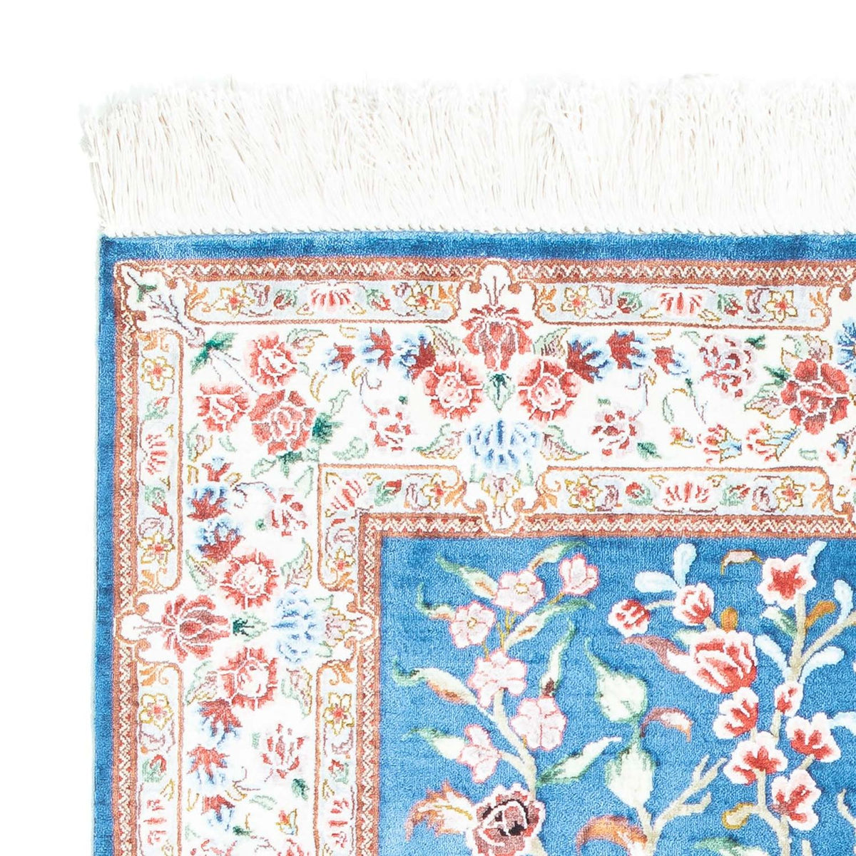 Ghom Teppich 75x118cm - Perserteppich - hellblau